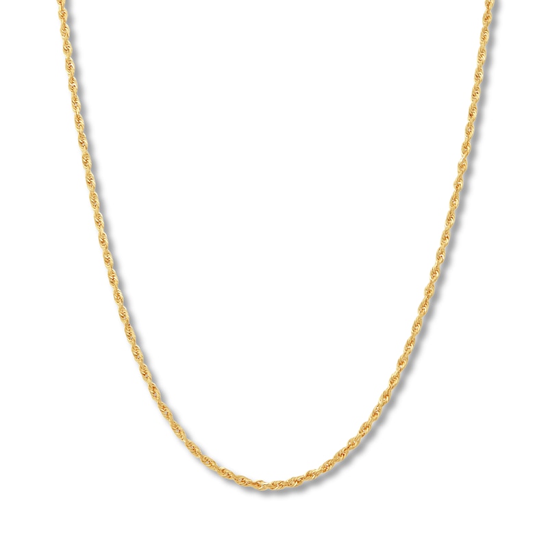 Main Image 1 of Solid Glitter Rope Necklace 14K Yellow Gold 30" 2.4mm