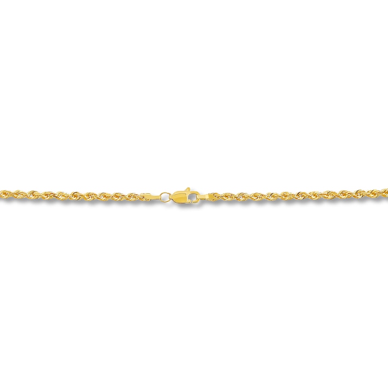 Main Image 3 of Solid Glitter Rope Necklace 14K Yellow Gold 30" 2.4mm