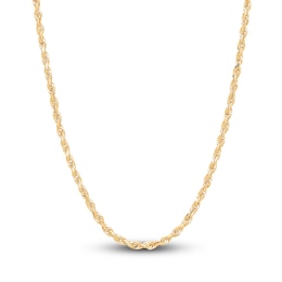 Solid Glitter Rope Necklace 14K Yellow Gold 20&quot;