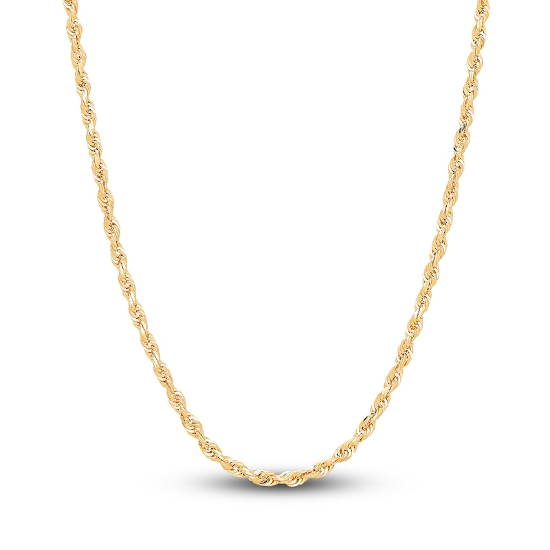 Main Image 1 of Solid Glitter Rope Necklace 14K Yellow Gold 20" 3mm
