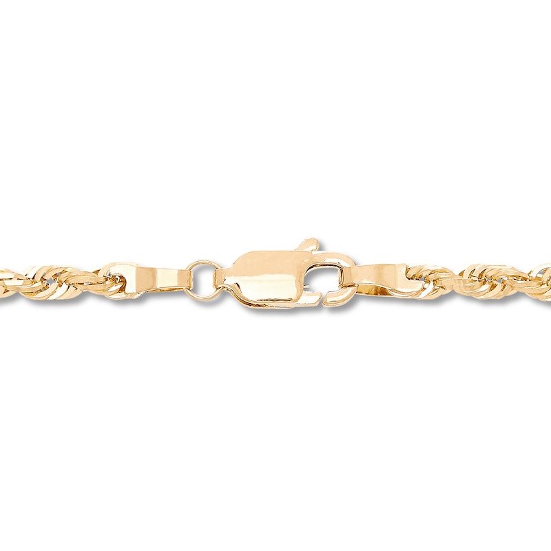 Main Image 2 of Solid Glitter Rope Necklace 14K Yellow Gold 20" 3mm