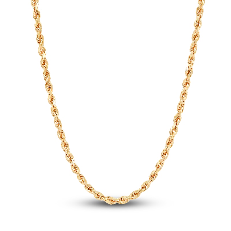 Main Image 1 of Solid Glitter Rope Necklace 14K Yellow Gold 20" 3.8mm
