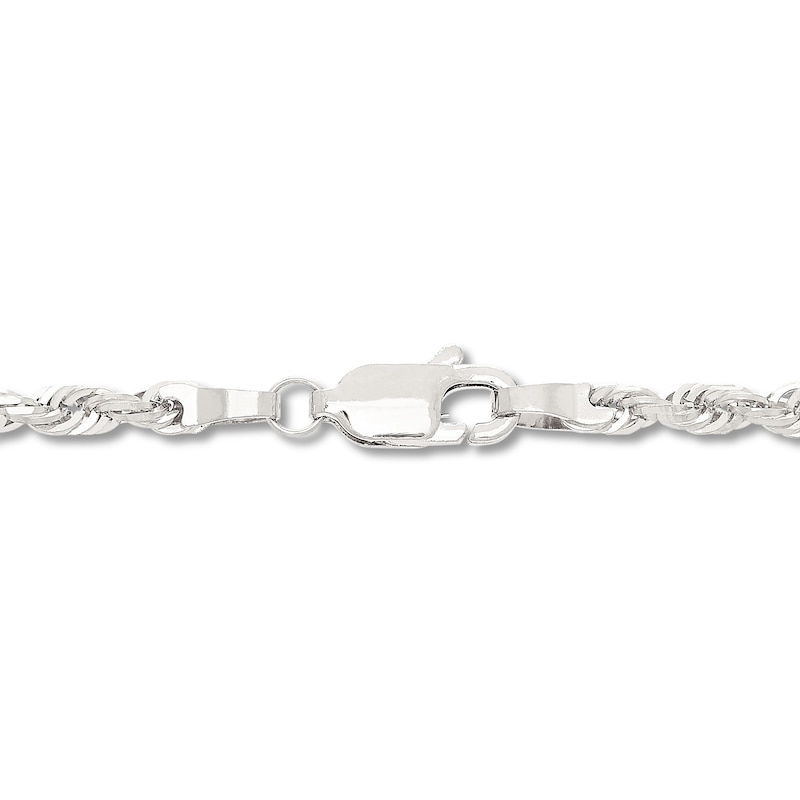 Main Image 2 of Solid Glitter Rope Necklace 14K White Gold 24" 3mm