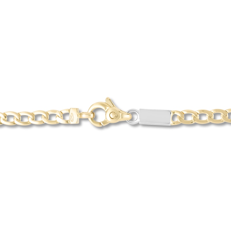 Main Image 2 of Semi-Solid Curb Link Chain Necklace 14K Two-Tone Gold 24" 3.3mm