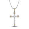 Thumbnail Image 1 of 1933 by Esquire Men's Diamond Cross Necklace 1/10 ct tw Round 14K Yellow Gold Plated/Sterling Silver 22"