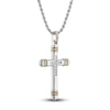 Thumbnail Image 2 of 1933 by Esquire Men's Diamond Cross Necklace 1/10 ct tw Round 14K Yellow Gold Plated/Sterling Silver 22"