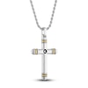 Thumbnail Image 3 of 1933 by Esquire Men's Diamond Cross Necklace 1/10 ct tw Round 14K Yellow Gold Plated/Sterling Silver 22"