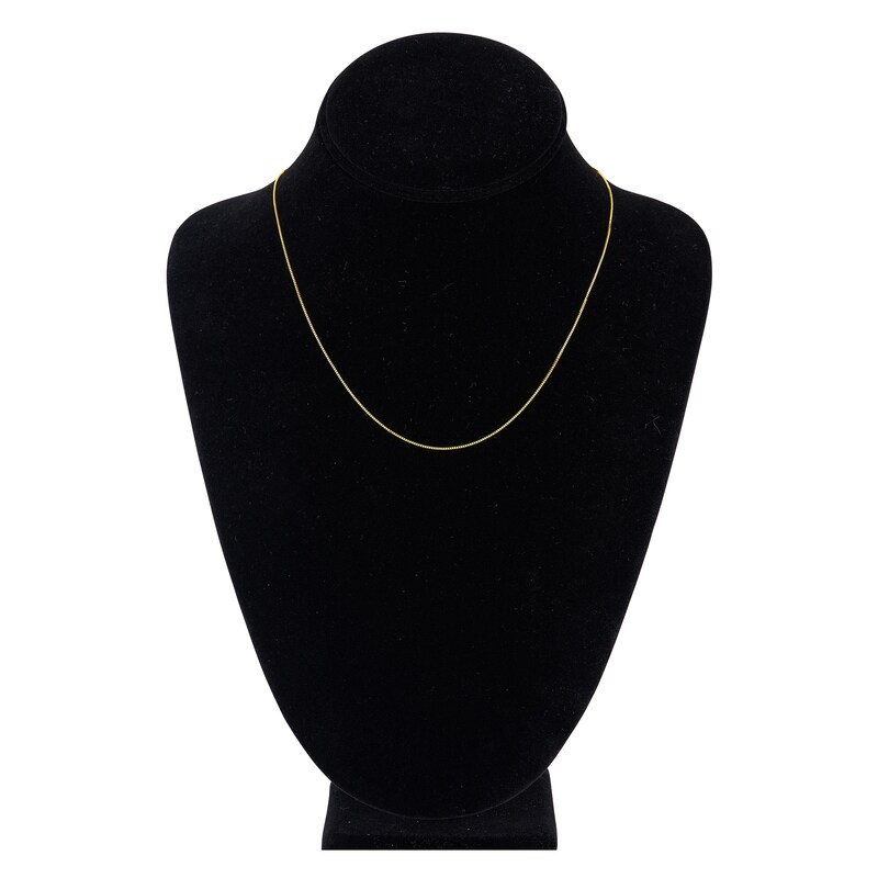 Main Image 4 of Solid Box Chain Necklace 14K Yellow Gold 18" 0.66mm