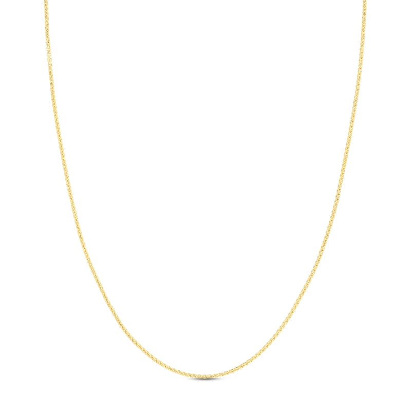 Round Solid Box Chain Necklace 14K Yellow Gold 20" 1.75mm