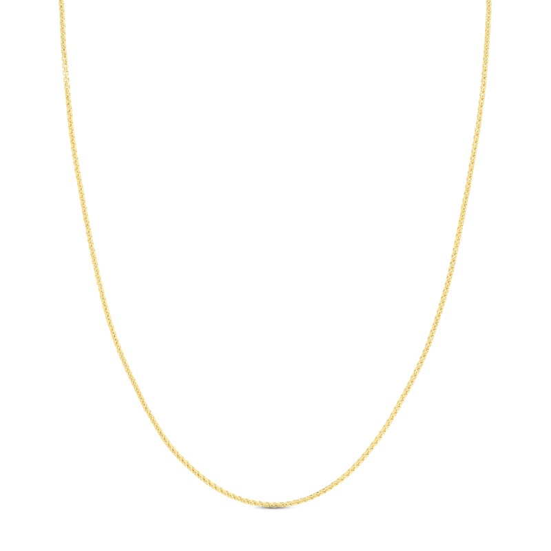 Round Solid Box Chain Necklace 14K Yellow Gold 24" 1.75mm