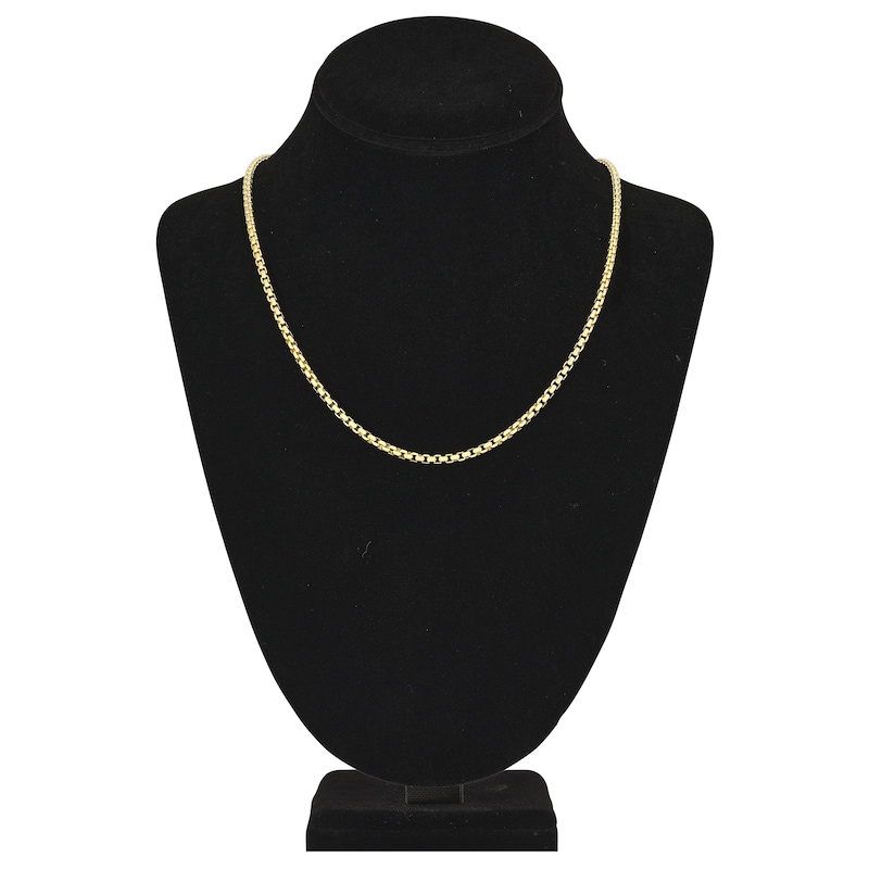 Main Image 4 of Round Solid Box Chain Necklace 14K Yellow Gold 20" 3.3mm