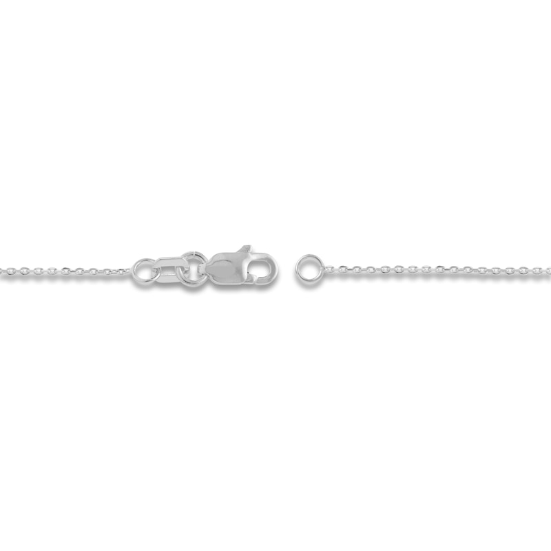 Main Image 3 of Diamond-Cut Solid Cable Chain Necklace 14K White Gold 16" 0.8mm