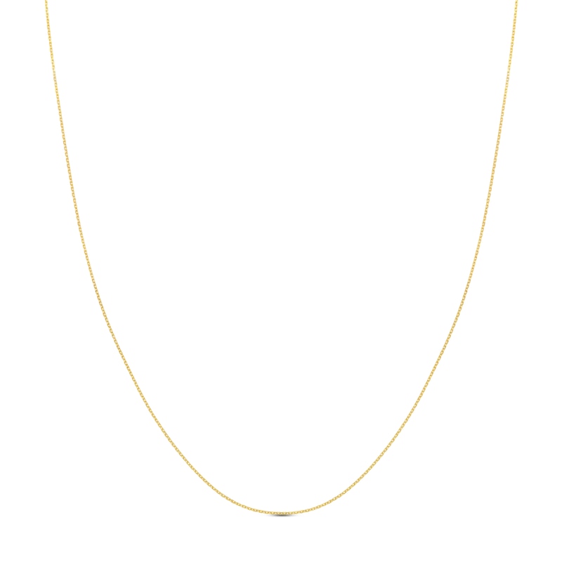 Main Image 1 of Diamond-Cut Solid Cable Chain Necklace 14K Yellow Gold 16" 0.8mm