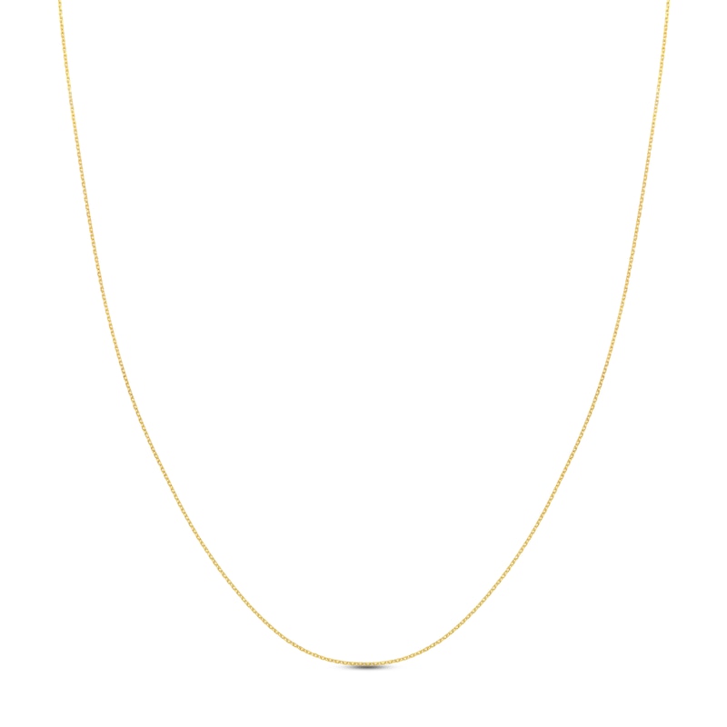 Main Image 1 of Diamond-Cut Solid Cable Chain Necklace 14K Yellow Gold 18" 0.8mm