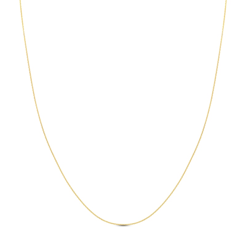 Main Image 1 of Diamond-Cut Solid Cable Chain Necklace 14K Yellow Gold 20" 0.8mm