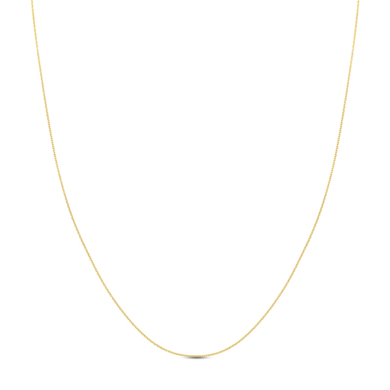 Main Image 1 of Diamond-Cut Solid Cable Chain Necklace 14K Yellow Gold 24" 0.8mm