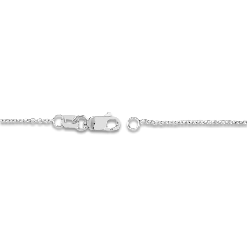 Main Image 3 of Diamond-Cut Solid Cable Chain Necklace 14K White Gold 18" 1.05mm