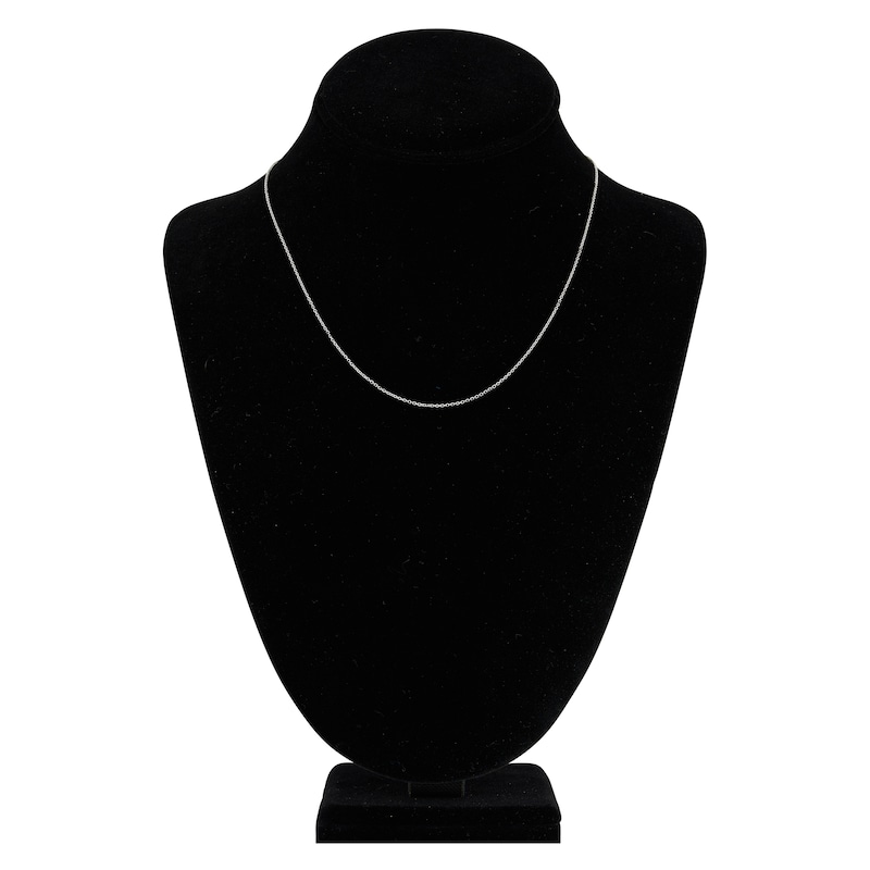 Main Image 4 of Diamond-Cut Solid Cable Chain Necklace 14K White Gold 18" 1.05mm