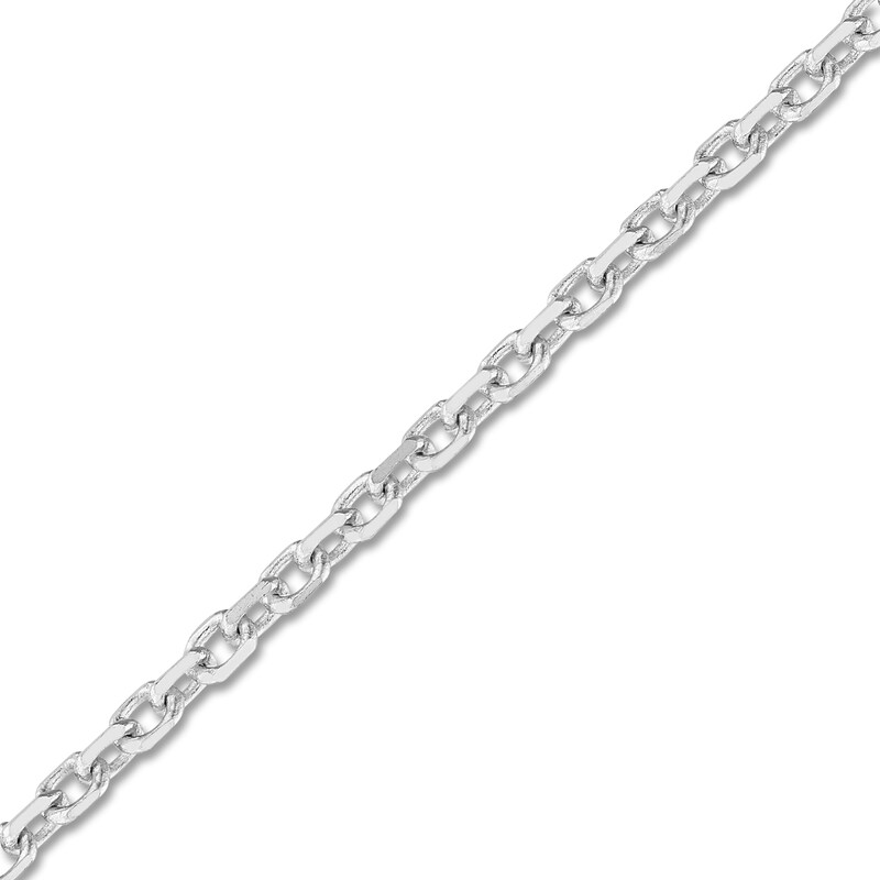 Main Image 2 of Diamond-Cut Solid Cable Chain Necklace 14K White Gold 20" 1.05mm