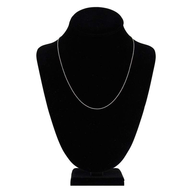 Main Image 4 of Diamond-Cut Solid Cable Chain Necklace 14K White Gold 20" 1.05mm