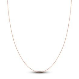 Diamond-Cut Solid Cable Chain Necklace 14K Rose Gold 16" 1.05mm