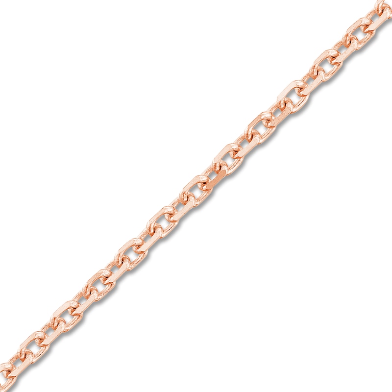 Main Image 2 of Diamond-Cut Solid Cable Chain Necklace 14K Rose Gold 16" 1.05mm