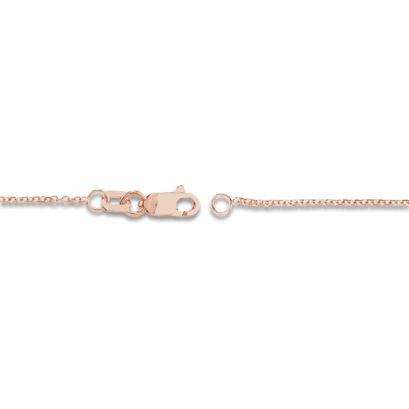 Main Image 3 of Diamond-Cut Solid Cable Chain Necklace 14K Rose Gold 16" 1.05mm