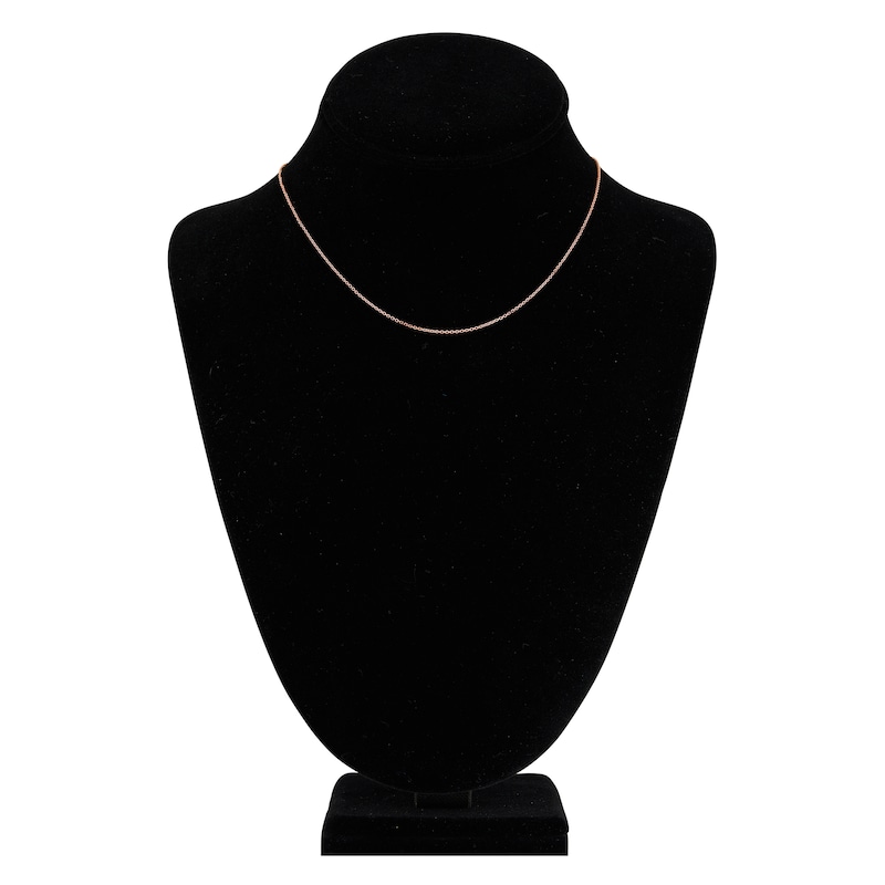 Main Image 4 of Diamond-Cut Solid Cable Chain Necklace 14K Rose Gold 16" 1.05mm