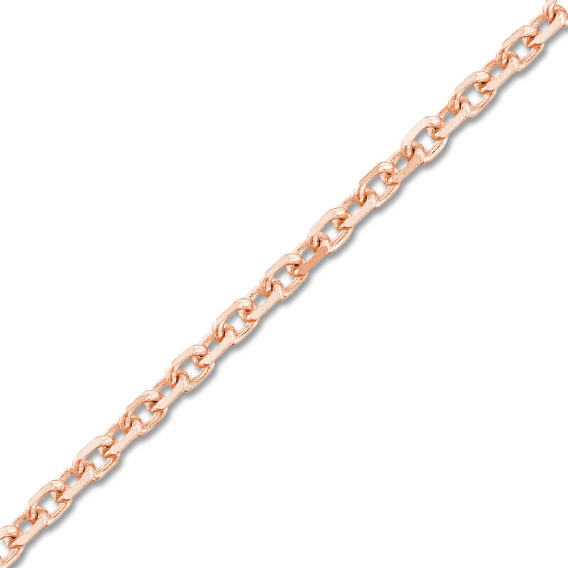 Main Image 2 of Diamond-Cut Solid Cable Chain Necklace 14K Rose Gold 18" 1.05mm
