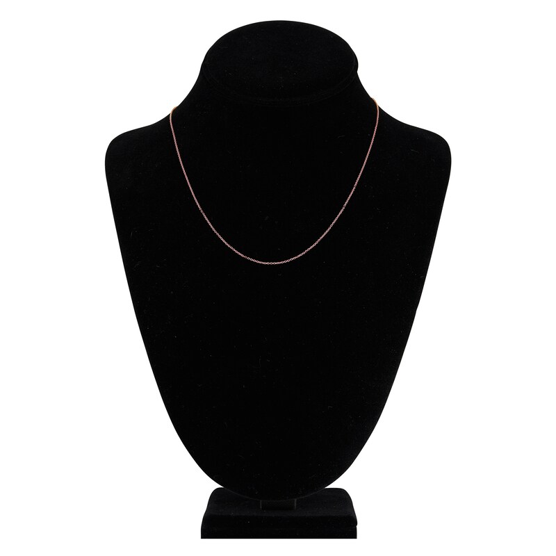 Main Image 4 of Diamond-Cut Solid Cable Chain Necklace 14K Rose Gold 18" 1.05mm
