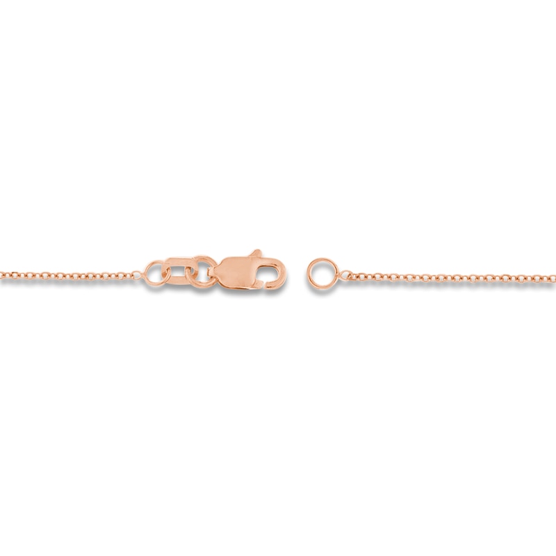 Main Image 3 of Diamond-Cut Solid Cable Chain Necklace 14K Rose Gold 20" 1.05mm