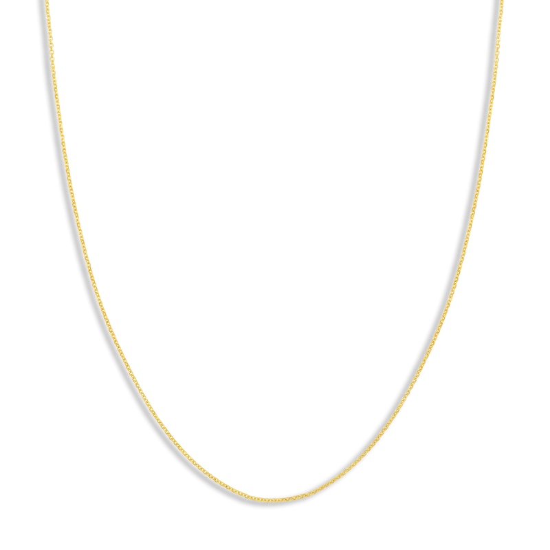 Main Image 1 of Diamond-Cut Solid Cable Chain Necklace 14K Yellow Gold 16" 1.05mm