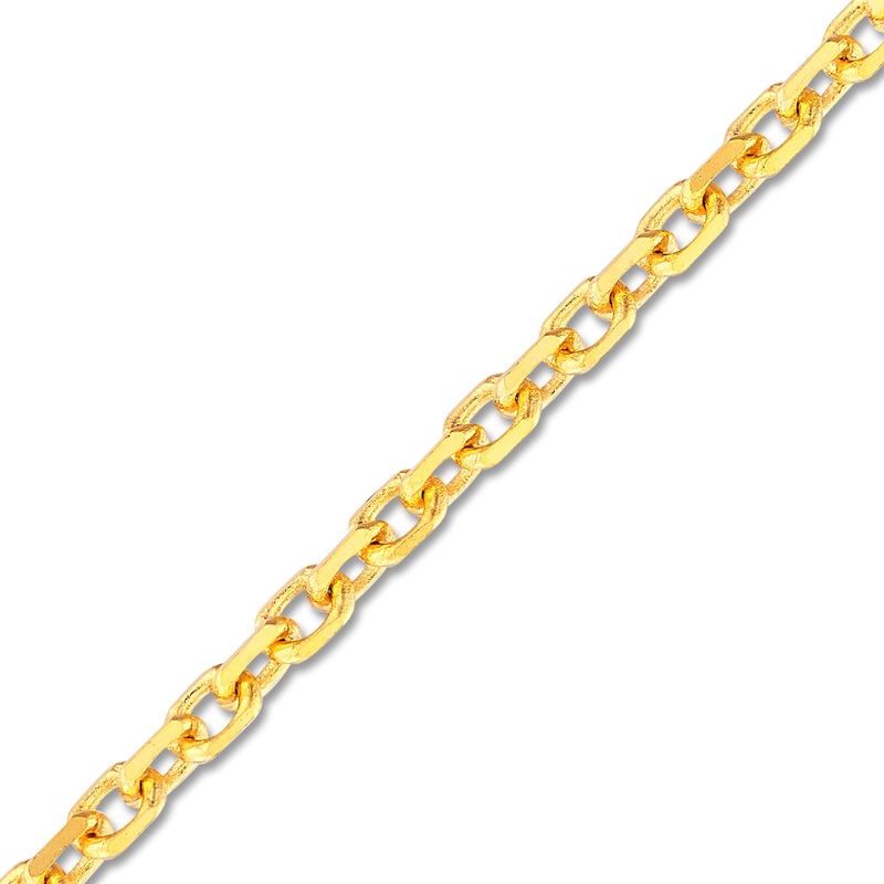 Main Image 2 of Diamond-Cut Solid Cable Chain Necklace 14K Yellow Gold 16" 1.05mm