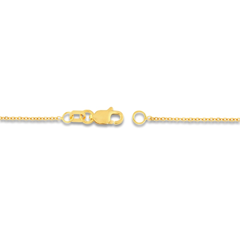 Main Image 3 of Diamond-Cut Solid Cable Chain Necklace 14K Yellow Gold 16" 1.05mm