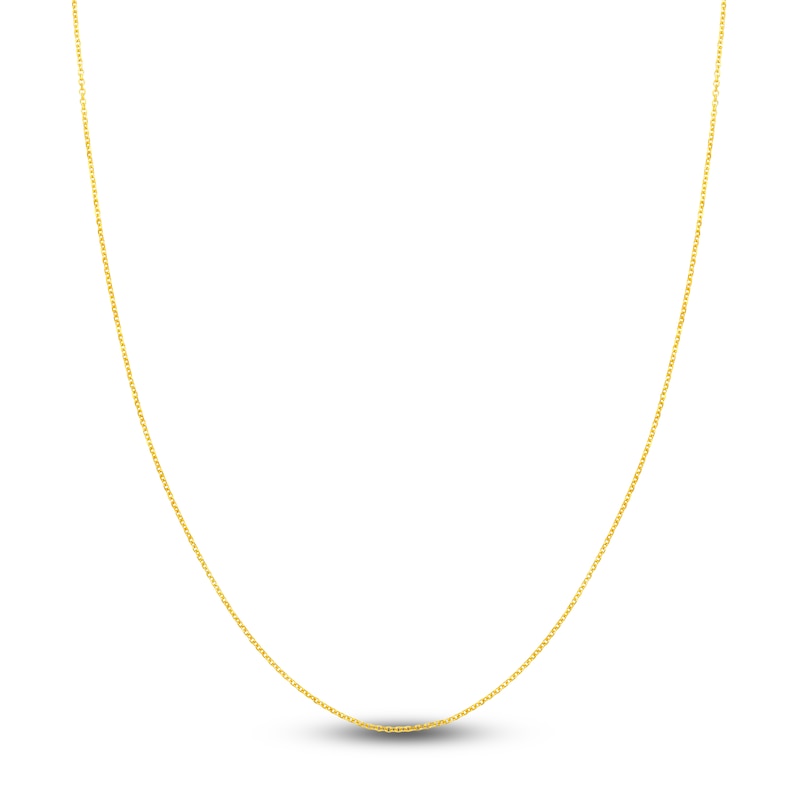 Main Image 1 of Diamond-Cut Solid Cable Chain Necklace 14K Yellow Gold 18" 1.05mm