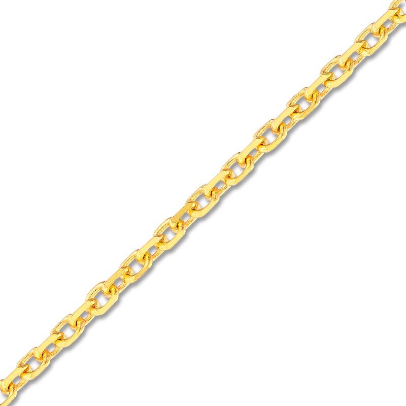 Main Image 2 of Diamond-Cut Solid Cable Chain Necklace 14K Yellow Gold 18" 1.05mm