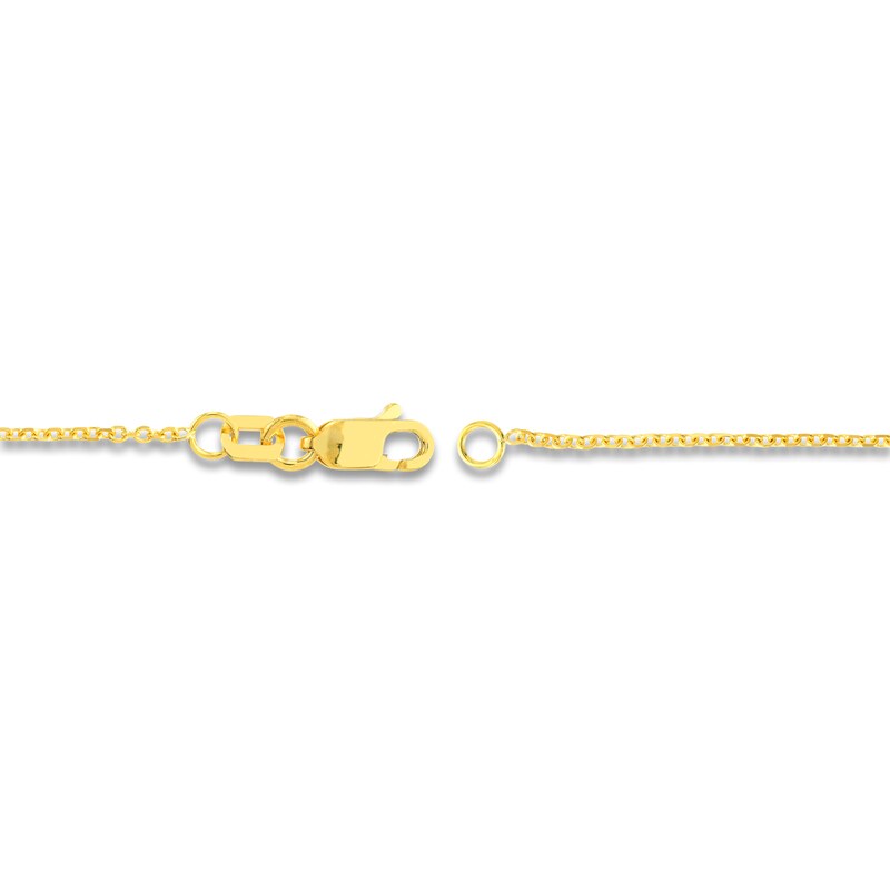 Main Image 3 of Diamond-Cut Solid Cable Chain Necklace 14K Yellow Gold 18" 1.05mm