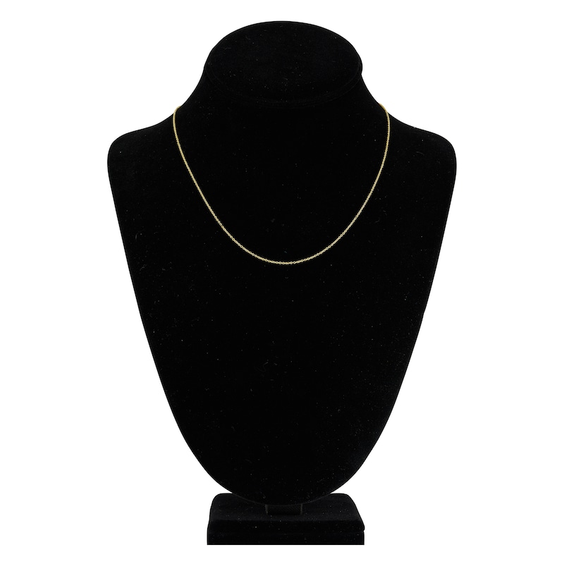 Main Image 4 of Diamond-Cut Solid Cable Chain Necklace 14K Yellow Gold 18" 1.05mm