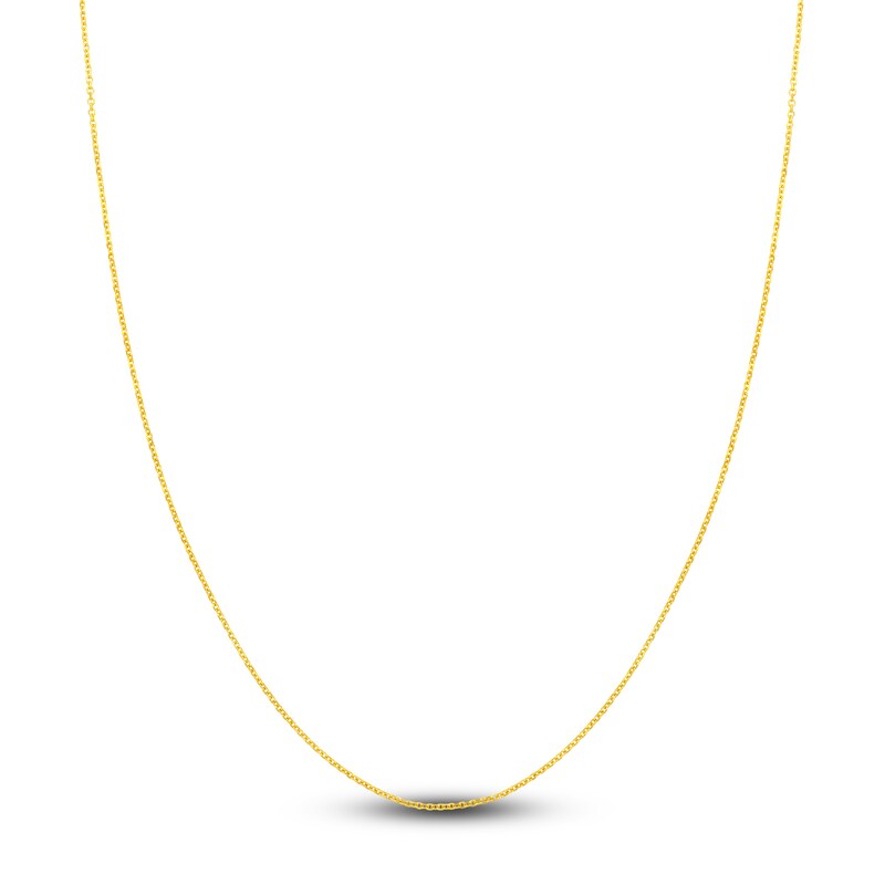 Main Image 1 of Diamond-Cut Solid Cable Chain Necklace 14K Yellow Gold 20" 1.05mm