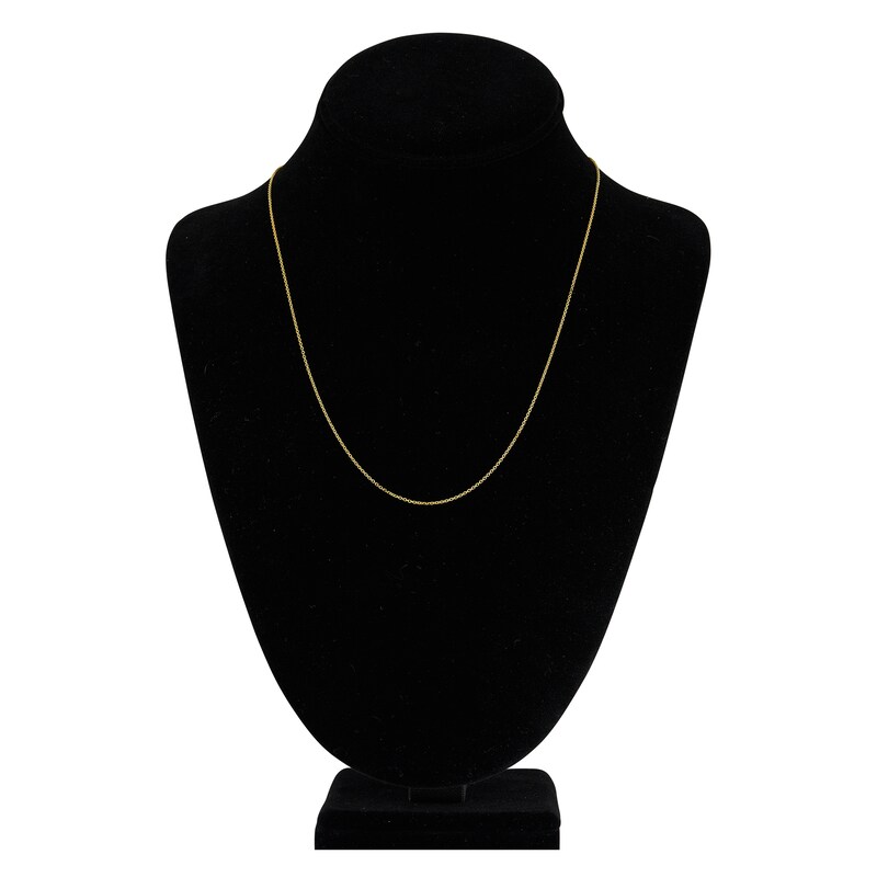 Main Image 4 of Diamond-Cut Solid Cable Chain Necklace 14K Yellow Gold 20" 1.05mm
