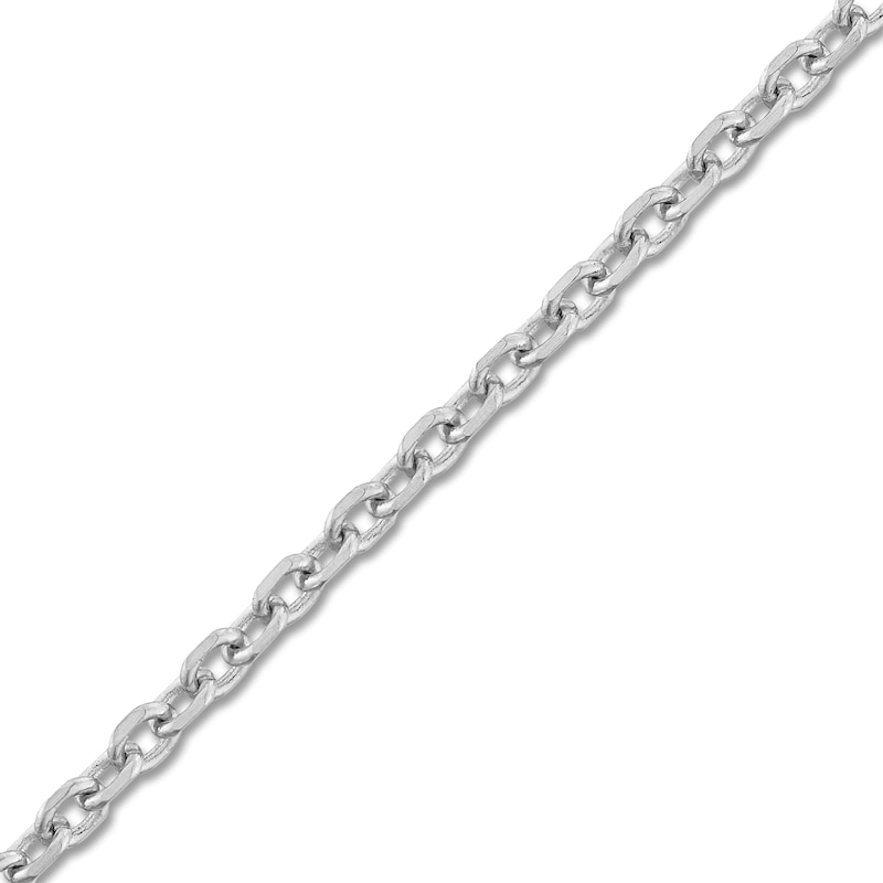 Main Image 2 of Diamond-Cut Solid Cable Chain Necklace 14K White Gold 18" 1.05mm