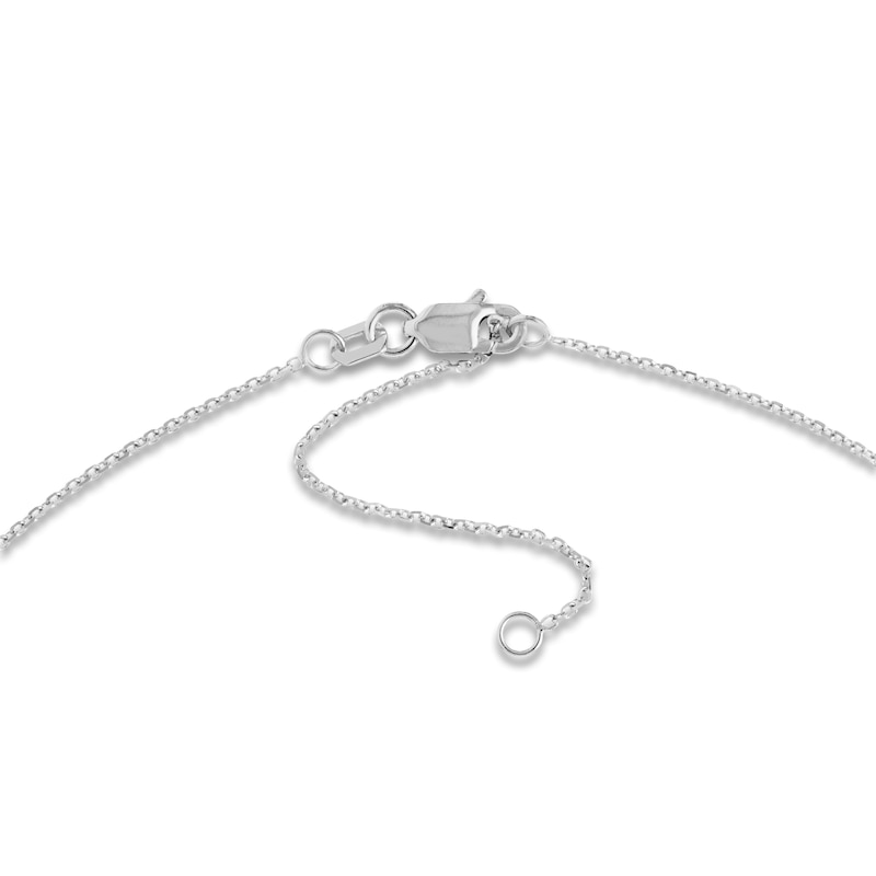 Main Image 3 of Diamond-Cut Solid Cable Chain Necklace 14K White Gold 18" 1.05mm