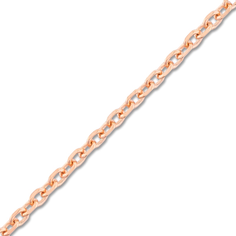 Main Image 2 of Diamond-Cut Solid Cable Chain Necklace 14K Rose Gold 18" 1.05mm