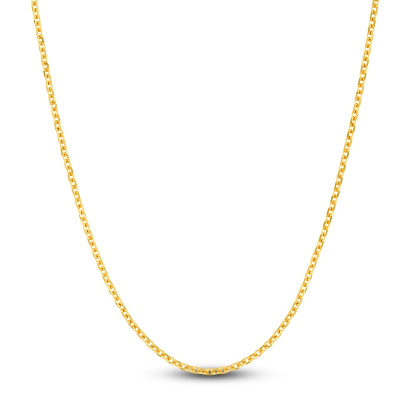 Main Image 1 of Diamond-Cut Solid Cable Chain Necklace 14K Yellow Gold 18" 1.05mm