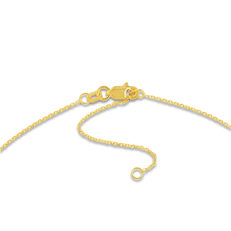 Main Image 3 of Diamond-Cut Solid Cable Chain Necklace 14K Yellow Gold 18" 1.05mm