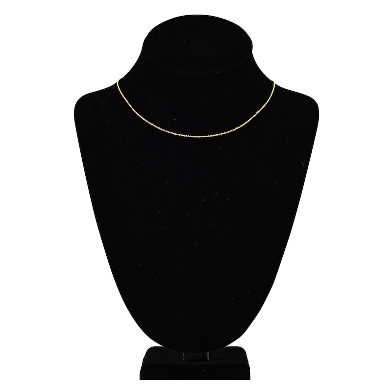 Main Image 4 of Diamond-Cut Solid Cable Chain Necklace 14K Yellow Gold 18" 1.05mm