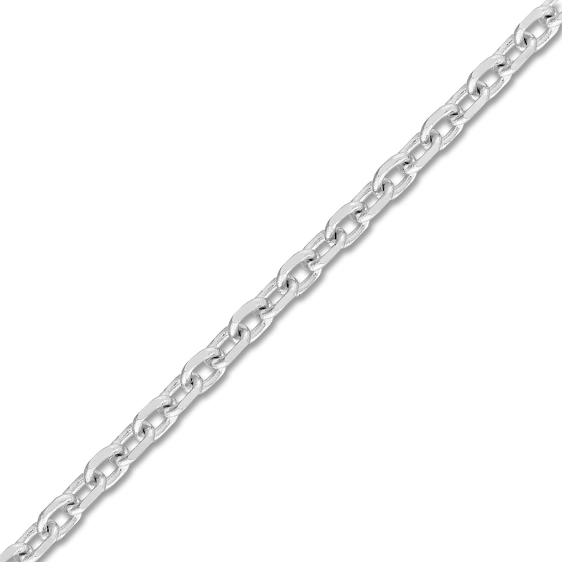 Main Image 2 of Diamond-Cut Solid Cable Chain Necklace 14K White Gold 20&quot; 1.15mm
