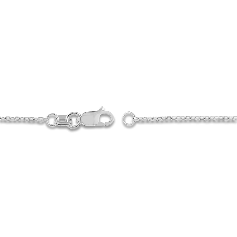Main Image 3 of Diamond-Cut Solid Cable Chain Necklace 14K White Gold 20&quot; 1.15mm