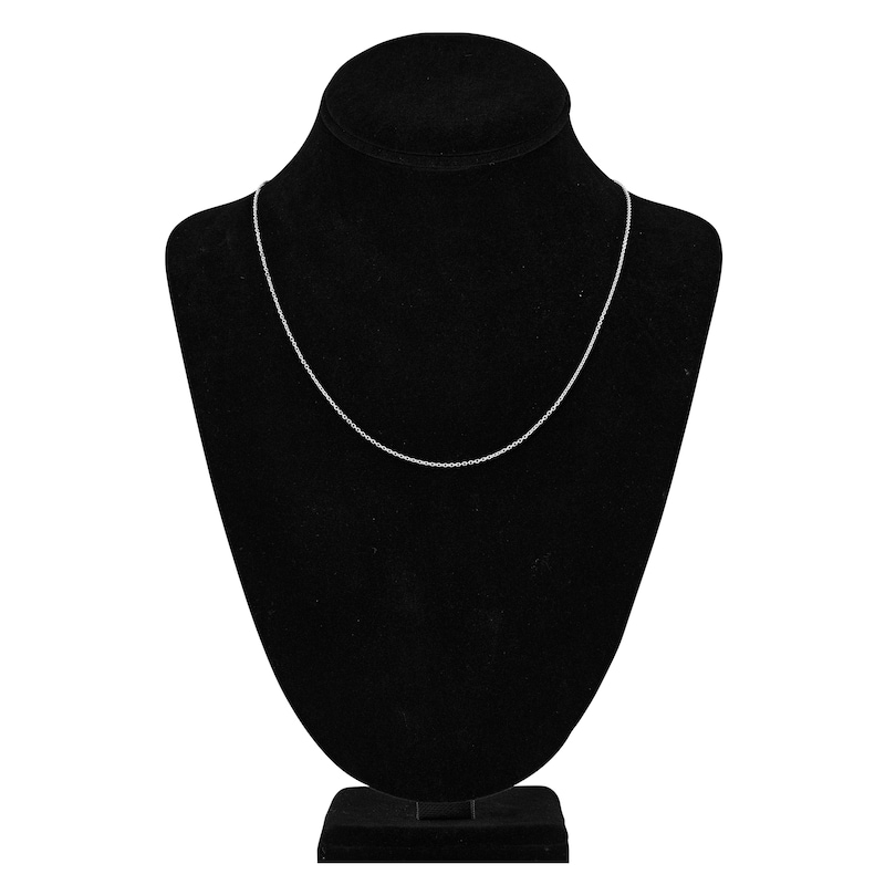 Main Image 4 of Diamond-Cut Solid Cable Chain Necklace 14K White Gold 20&quot; 1.15mm