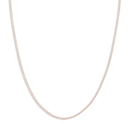 Diamond-Cut Solid Cable Chain Necklace 14K Rose Gold 18" 1.15mm
